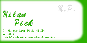 milan pick business card
